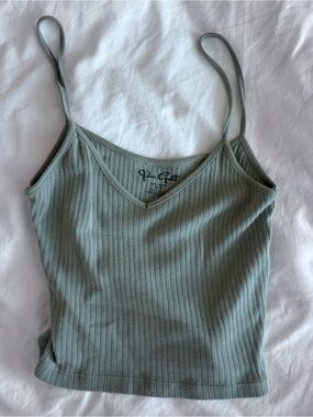 John Galt Ribbed V-Neck Cami in Sage